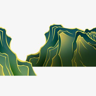 中国风国潮山水插画素材免抠