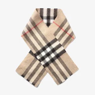 杏色调方格围巾免抠