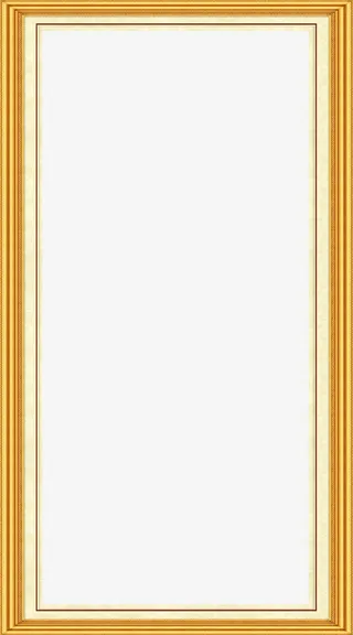 黄色复古风格边框高清彩绘免抠