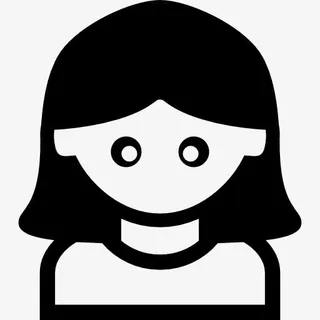 女孩的黑色直发图标免抠