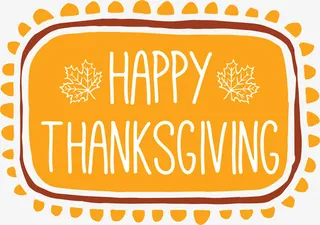 黄色感恩节标签免抠