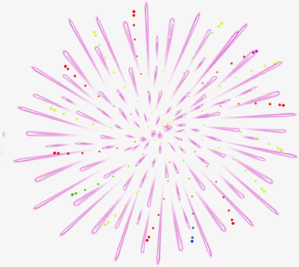 紫色烟花商场开业免抠