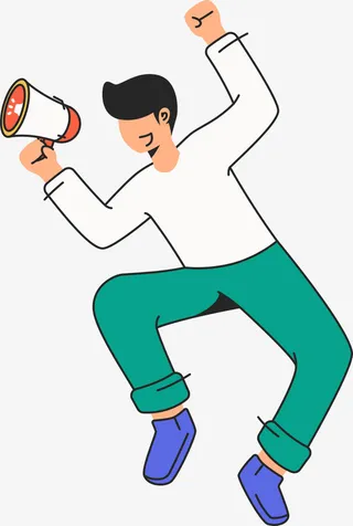 人物喇叭插画免抠