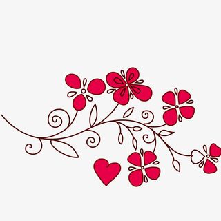 手绘卡通花瓣线条装饰海报设计免抠