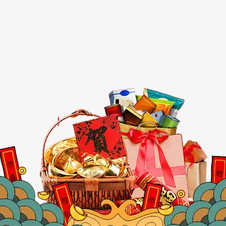 年货大购物海报装饰免抠