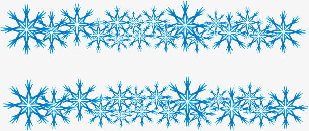 蓝色雪花装饰图案免抠