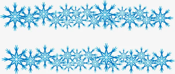 蓝色雪花装饰图案免抠