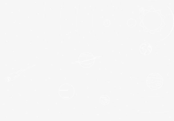 矢量白色简约扁平太阳系元素免抠
