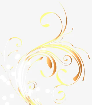 金色渐变优美曲线免抠