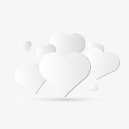 白色桃心免抠