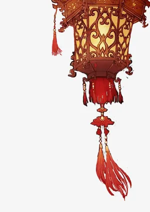 中国风创意矢量卡通吊灯免抠