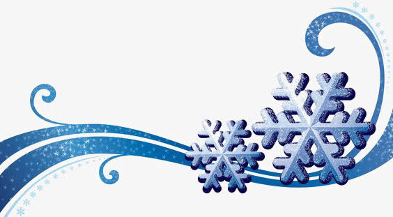 蓝色雪花免抠