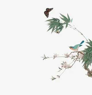 枝头的小鸟免抠