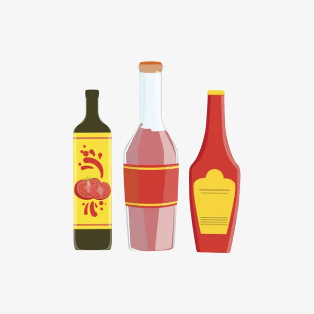 透明易碎品玻璃番茄酱酱油红酒包免抠