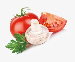 唯美精美蔬菜西红柿双孢菇菜叶免抠