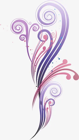 唯美多彩弧线免抠