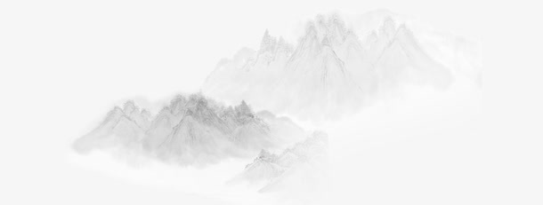 简约手绘青山免抠