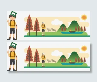 矢量扁平化旅游主题元素免抠