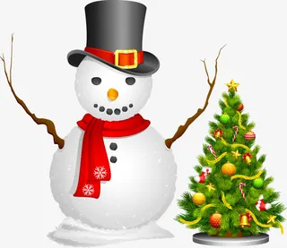 圣诞树雪人冬季圣诞节免抠