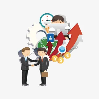 矢量商务合作素材免抠