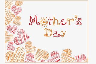 卡通手绘母亲节贺卡矢量免抠