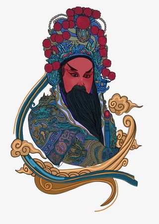 戏剧国潮、国粹头像插画免抠