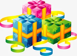 星星花纹丝带礼物免抠