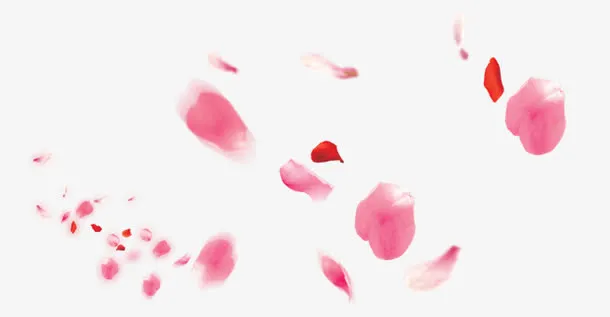 唯美粉红色花瓣飘落免抠