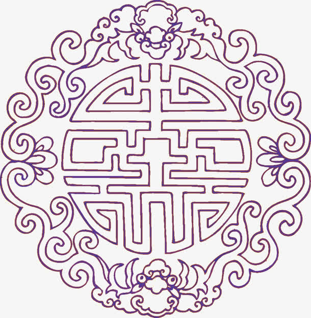 矢量中国风花纹免抠