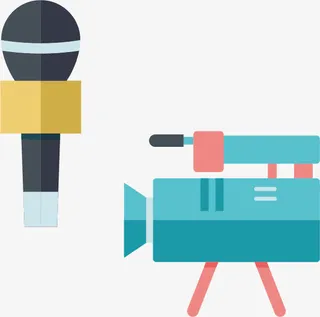 矢量扁平采访用品免抠