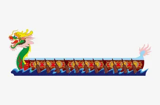 卡通龙舟免抠