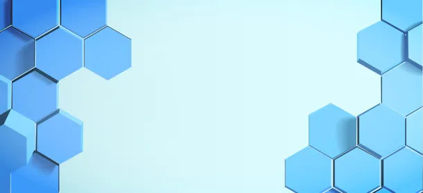 蓝色立体蜂窝装饰banner