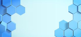 蓝色立体蜂窝装饰banner