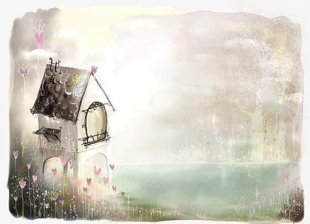 湖边小屋免抠