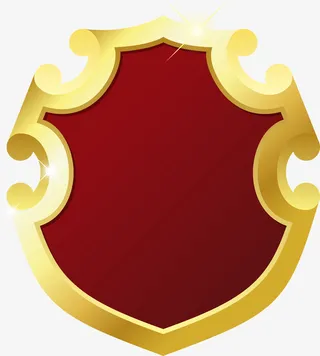 红色金边盾牌免抠