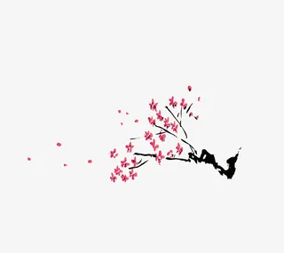 粉色盛开的桃花素材免抠