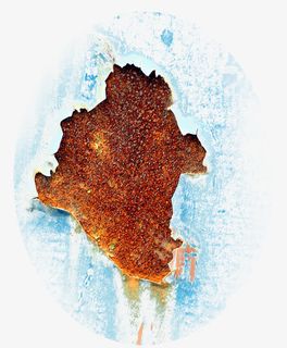 浅蓝色破裂锈迹铁片免抠