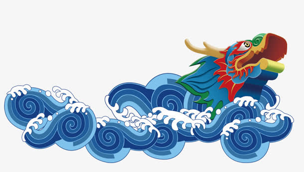 龙舟祥云素材免抠