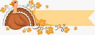卡通感恩节标题免抠