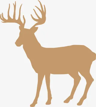 小清新黄色麋鹿免抠