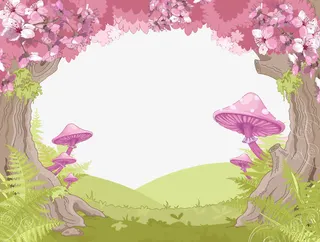 粉色热带雨林免抠