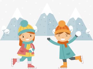 滑冰打雪仗的人免抠