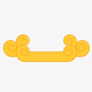 创意手绘卡通边框祥云形状免抠