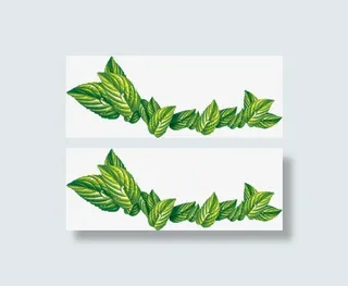 绿色清新树叶风光手绘免抠