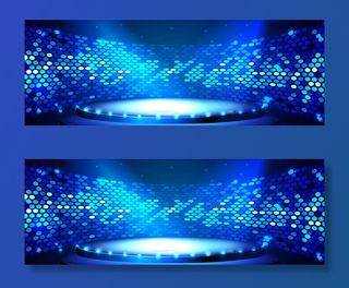 霓虹灯舞台背景banner免抠背景banner海报元素