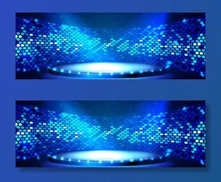 霓虹灯舞台背景banner免抠背景banner海报元素