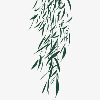 水墨柳叶免抠