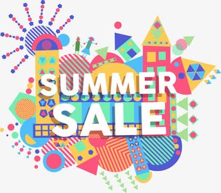 矢量夏季促销卡通海报免抠