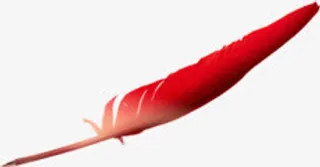 红色羽毛七夕情人节免抠