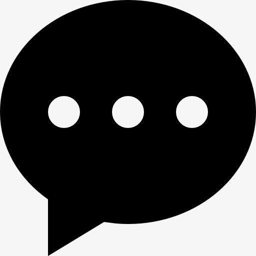 Oval黑语音气球三点内图标免抠